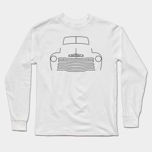 1949 Chevy 3100 stepside classic pickup truck outline graphic (black) Long Sleeve T-Shirt